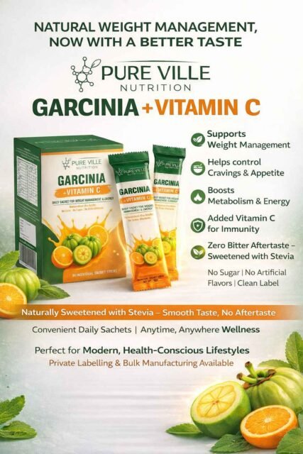Pure Ville Nutrition Garcinia + Vitamin C Sachets Packs – 30 Sachets
