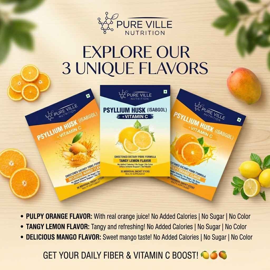 Flavored Isabgol Sachets (Psyllium Husk + Vita C)