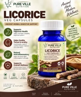 Pure Ville Nutrition Licorice Root Extract Veg Capsules – 60 Veg Caps