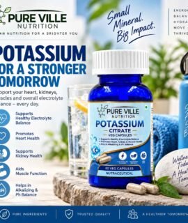 Pure Ville Nutrition Potassium Citrate Veg Capsules – 60 Veg Caps