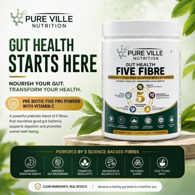 Pure Ville Nutrition Five Fibre Soluble Dietary Prebiotic Blend