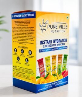 Pure Ville Nutrition Zero Sugar Assorted Flavors Electrolytes Hydration Drink Mix – 10 Sachets Pack of 2