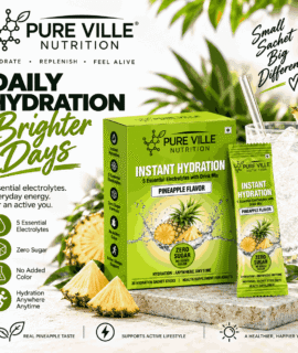 Pure Ville Nutrition Zero Sugar Pineapple Electrolytes Hydration Drink Mix – 30 Sachets